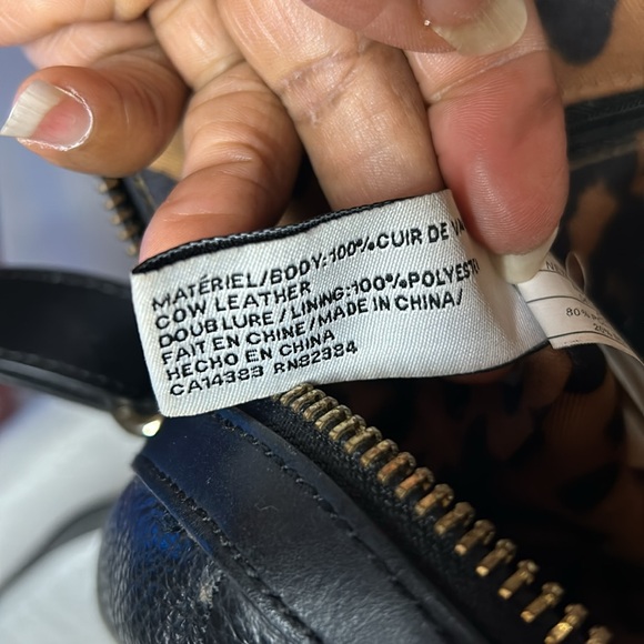 ALDO black pebble leather satchel handbag with detachable straps. Gold hardware. - Picture 3 of 14